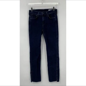 Rag & Bone Cate mid-rise flare jeans denim Night blue dark wash hem side slit 27 - Picture 1 of 7