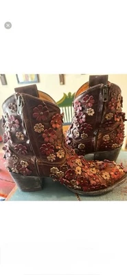 Botas de tornozelo Old Gringo Hippie Chick bronze RedBone 7" tamanho 8B - Imagem 1 de 4