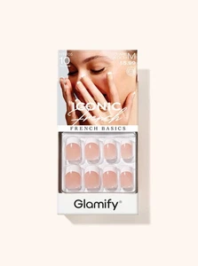 ABNY ICONIC FRENCH GLAMIFY 10 DAY WEAR 24 NAILS SQUARE MEDIUM #NTIF05 - Picture 1 of 5
