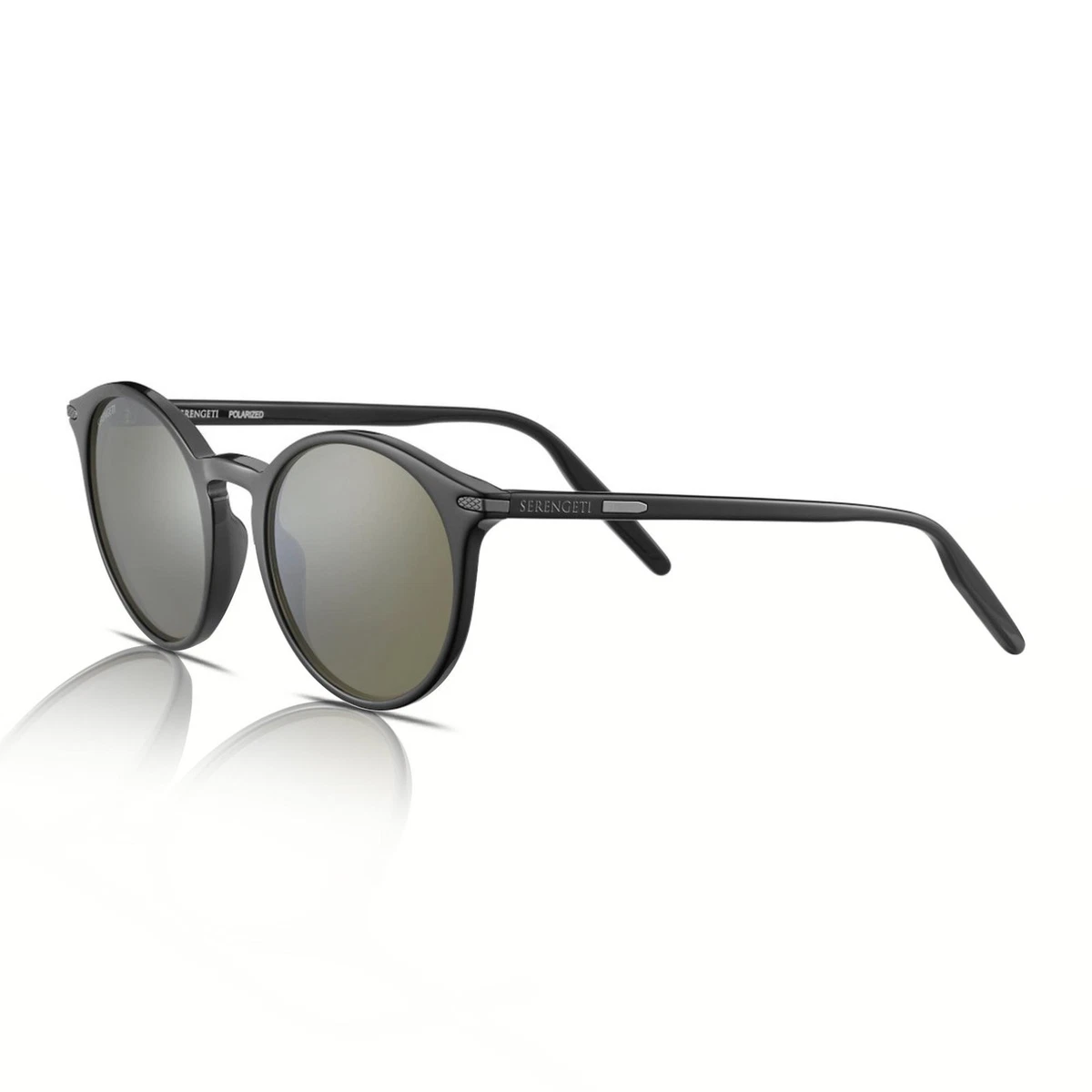 Serengeti Lela Butterfly 8939 Sunglasses - Black/Shiny Mineral Polarized Lenses With Gold Accents, One Size Fits Most - View #3