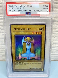 PSA 9 Mystical Elf Asian-English 1st Edition LOB-062 Yu-Gi-Oh! MINT from Japan - Picture 1 of 9