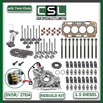 CITROEN DV5RC 1.5 DIESEL INLET EXHAUST VALVES HEAD GASKET OIL PUMP REBUILD PARTS - Image 1 of 4