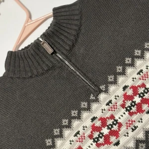 Chaps Charcoal Gray 1/4 Zip Fair Isle Pullover Sweater Size L - Picture 1 of 9
