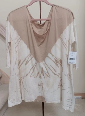Camiseta Free People Feminina Top Coastal #OB412210 - Pedra - Tamanho G - BOHO - Nova com etiquetas! - Imagem 1 de 4