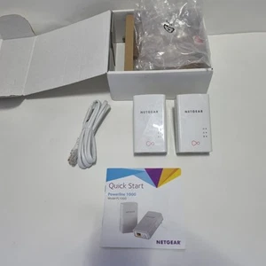 NETGEAR PL1000-100UKS PL1000 Powerline 1000 Mbps 1 Gigabit Ethernet Port Adap... - Photo 1/6