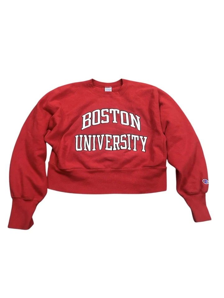 Vintage 90’s Champion Boston University tejido inverso recortado cuello redondo talla XL Foto 1 de 4