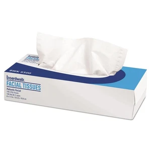 Boardwalk 6500 Facial Tissue, Flat Box, 2-Ply (30 Packs of 100) White  - Picture 1 of 7