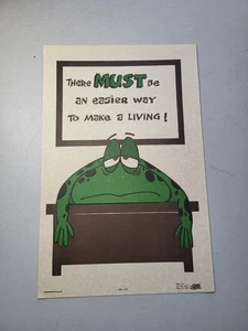 Vtg 1976 Kalan Good Humor Frog Desk Sign-Work Poster Break Room Employees MCM - Picture 1 of 2