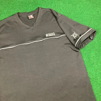 Vintage Metallica Shirt Mens XL Black V Neck Jersey Rock Band Giant Tag 90s USA - Image 1 of 4