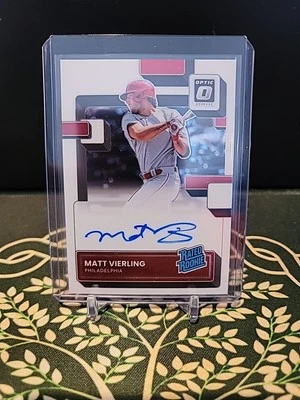 Matt Vierling 2022 Panini Donruss Optic Rated Rookie Signatures Auto - Image 1 of 2