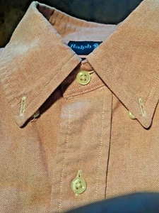 DE COLECCIÓN Ralph Lauren Rosa Oxford Tela Botones Camisa Talla 15 1/2x34-5 - Imagen 1 de 5