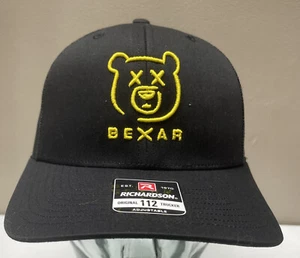 Bexar Signature Black 112 Style Trucker Hat - Richardson Adjustable Baseball - Picture 1 of 12