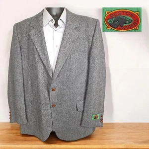 Boston Traders giacca blazer uomo 46R grigio spina di pesce tweed lana nuovo con etichetta - Foto 1 di 10