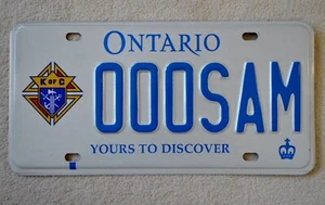 Ontario Canada Knights of Columbus Sample License Plate ++ ON - Picture 1 of 2