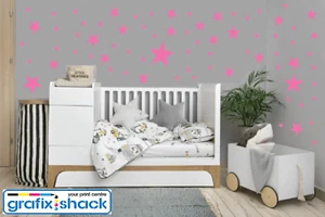 Star Wall Stickers Bedroom Vinyl Decoration Mixed Size Kids Decal Art Nursery - Picture 1 of 18