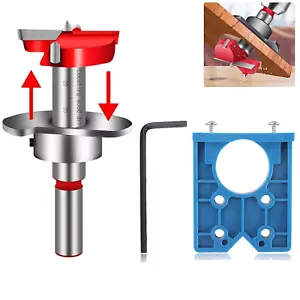 Door Hinge Jig, Forstner Bit Sets, 35Mm Hinge Drill Bit for Kitchen Door Handle - Picture 1 of 12