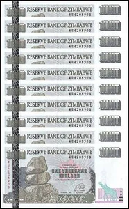 Zimbabwe 1000 dollari, 2003, P-12b, UNC X 10 PZ - Foto 1 di 2