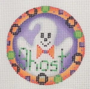 A Collection of Designs ACOD needlepoint handpaint 1954 GHOST-a Halloween 2.5" - Picture 1 of 4