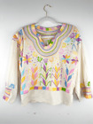 Mexican Handmade One of A Kind Embroidered Colorful Peasant Milpa Blouse