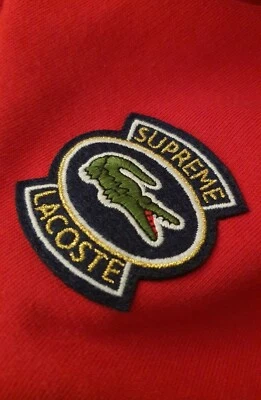 SS18 Supreme x Lacoste hooded sweatshirt size S small red hoodie - Photo 1/4