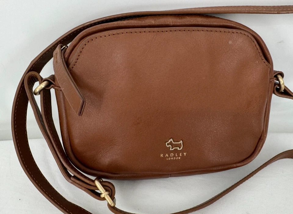 Radley коньяк коричневый кожаный камеры сумка через плечо Messenger сумочка Дамская сумка - Изображение 1 из 4