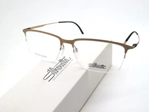 SILHOUETTE Lite Arcs 5548/75 7530 Matte Gold 56mm Semi-Rimless Eyeglasses - Picture 1 of 8