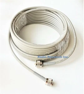 50 Fuß Doppelschild Koaxialkabel RG8X Baugruppe Jumper grau PL259 Stecker CB SCHINKEN - Bild 1 von 3