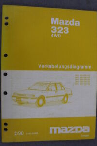 Mazda 323 4WD Verkabelungsdiagramm "Feb. 1990" Werkstatt-Handbuch 