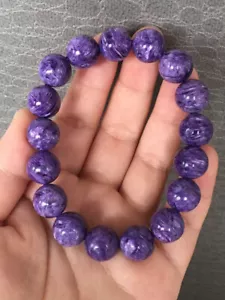 12,6 mm Top Qualität Natürlich Lila Charoit Kristall Edelsteine Perlen Armband AAA - Bild 1 von 9