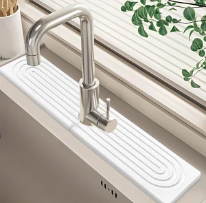 Faucet Mat for Kitchen Sink, 24'' Long Diatomite Instant Drying Stone Sink Tray, - Picture 1 of 12