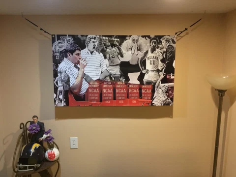BIG! 46x27 BOBBY KNIGHT vinyl Banner POSTER Indiana Hoosiers Basketball iu art Cover