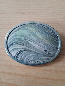 Brosche, ca. 50 x 40 mm oval, gebraucht - Bild 1 von 2