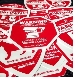 7 Alarm Stickers 1 Security Camera Decals 3 Dog Sticker Weatherproof See Store - Picture 1 of 6