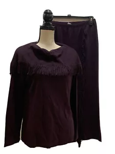 Miss Dorby Top/Skirt Set Wrap Skirt Long Sleeve Top Size Medium - Picture 1 of 12