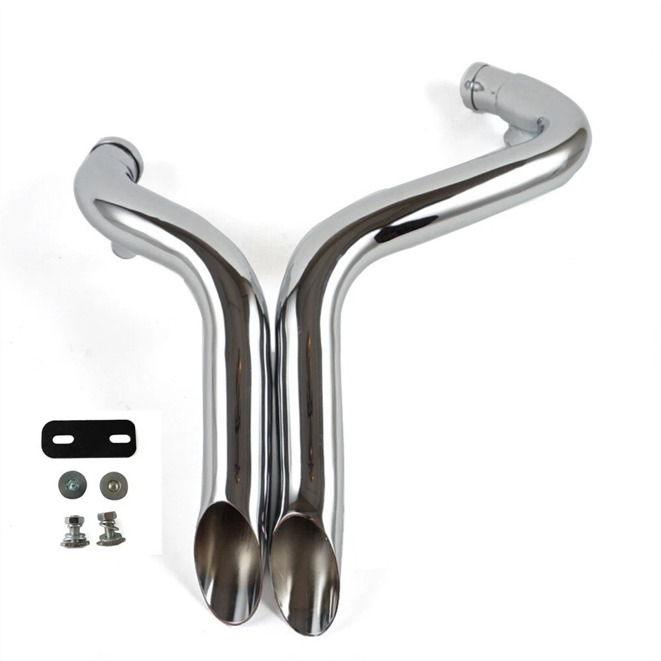 Chrome  2" O.D LAF Drag Pipes Exhaust For Harley Sportster Softail Dyna 84-25 - Image 1 of 4