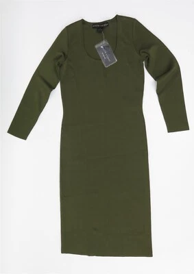 New w Tags Ralph Lauren Dark Olive Green Pencil Dress Long Sleeve Womens Size S - Image 1 of 4