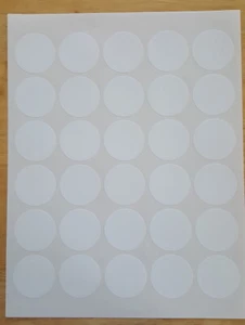 5 Blatt (150 Etiketten) Runde 1,5 Zoll Kreis Etiketten Weiß Matte Oberfläche Ablösbar - Bild 1 von 3