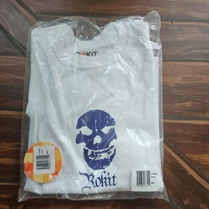 Rokit  Short Sleeve T-Shirt White Jersey Cotton Tee SZ MED NWT Skull Streetware - Picture 1 of 5