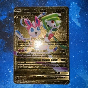 Pokemon GARDEVOIR ZYLVEON GX Fairy Song TARJETA DORADA HP 260 con funda suave y dura - Imagen 1 de 2