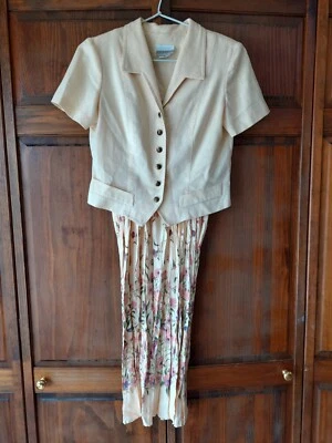 Vestido floral amarillo vintage para mujer COLDWATER CREEK talla 4 pequeña mezcla de poliéster Foto 1 de 4