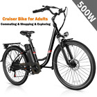 26" Electric Bike For Commuters 500W 48V Mountain E-Bike 7Speed Cruiser Bicycle#