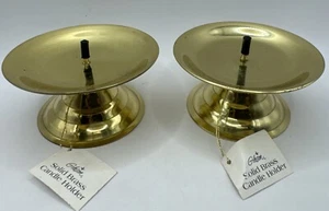 NEW WITH TAGS OLD STOCK VTG MCM 2 Brass Candle Holders Holder - Picture 1 of 4
