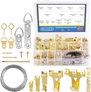 Kit para colgar cuadros de 500 piezas, gancho para colgar cuadros de alta resistencia con clavos - Imagen 1 de 12