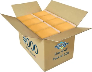 Kraft Bubble Mailers 4x8" #000 - 500 Count Self-Seal Padded Envelopes - Picture 1 of 11