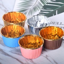 50 pz custodie per torta in lamina di alluminio involucri muffin cupcake carta festa matrimonio Regno Unito