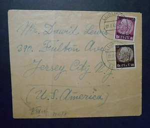 GERMANY GeneralGouvernement POLONIA REICH 1940 Hindenburg OSTEN 2V.on letter USA - Picture 1 of 2