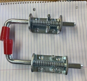 Spring Loaded Locking Latch 6.5" Long w/Grip 2pack Metal Lock Barrel Bolt - Picture 1 of 7