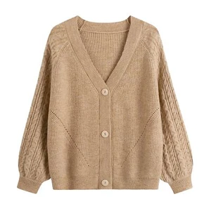 Button Down Thickened Sweaters V Neck Open Front Loose Oversized Cardigans Kn... - Picture 1 of 6