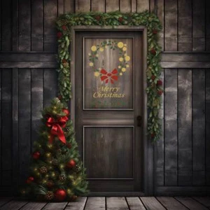 Wreath STENCIL Christmas Vintage Painting Cardmaking Wall Reusable Crafts CH21 - Picture 1 of 15