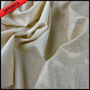 LEINENSTOFF VISKOSE FÜR KLEIDUNG PATCHWORK RESTPOSTEN METERWARE WEISS - Bild 1 von 3